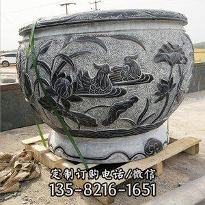 青石仿古石雕魚缸花盆（2）