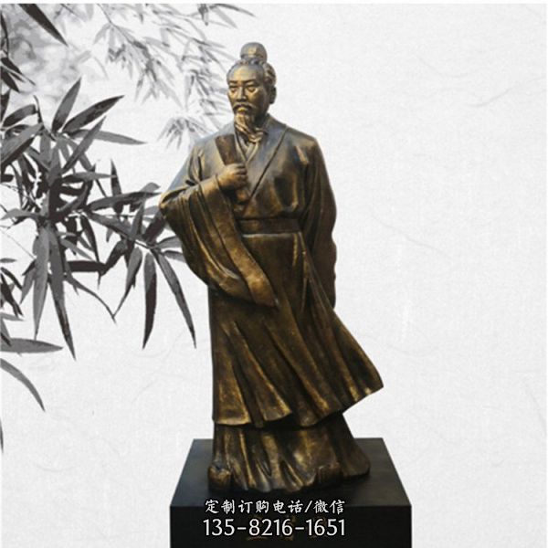 古代名人雕塑玻璃鋼仿銅戶外景區(qū)擺件（5）