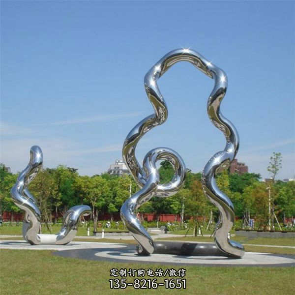 城市大型金屬不銹鋼景觀裝飾圓形擺件雕塑（2）