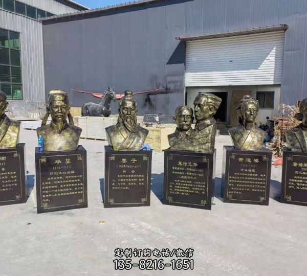 玻璃鋼仿銅名人半身頭像校園雕塑（1）