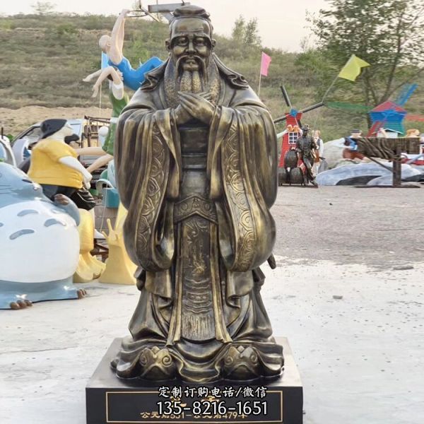 玻璃鋼仿銅名人半身頭像校園雕塑（4）