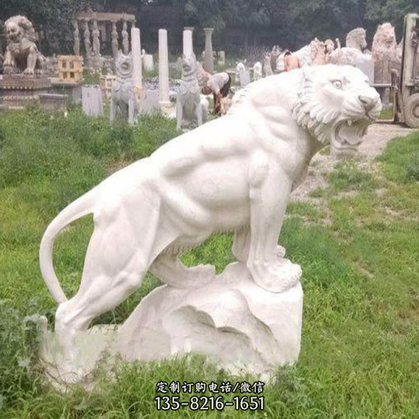 大理石石雕園林景觀老虎雕塑