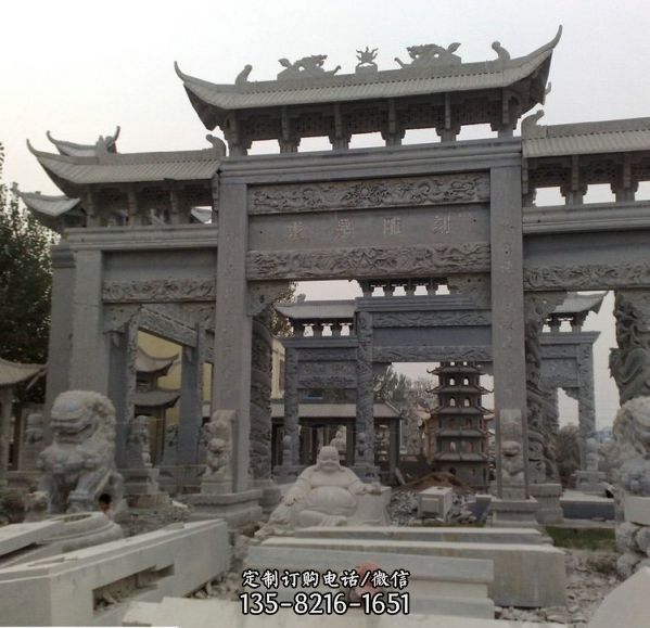 景區青石多種古建筑石牌坊（3）