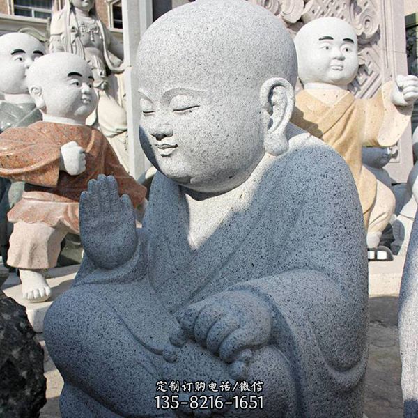 園林創意大理石雕刻小沙彌像雕塑（5）