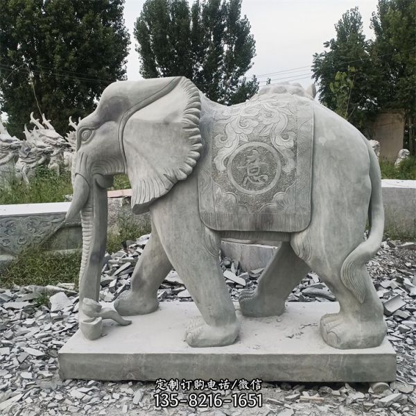 公園景區裝飾大理石石雕大象鎮宅招財（4）