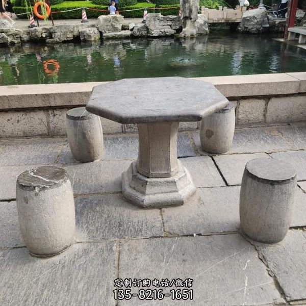公園景區擺放青石花崗巖雕刻石桌石凳（2）