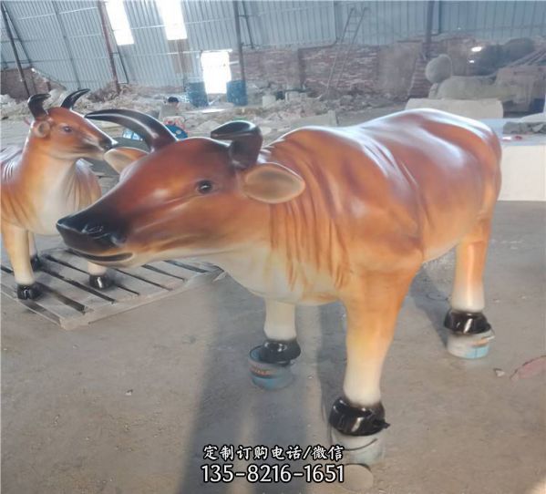 仿真黃牛玻璃鋼動物雕塑（1）