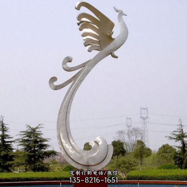 抽象藝術園林廣場大型動物景觀鳳凰雕塑（1）