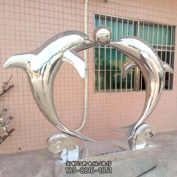 廣場海豚戲水雕塑景觀小品（2）