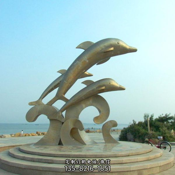 廣場海豚戲水雕塑景觀小品（4）