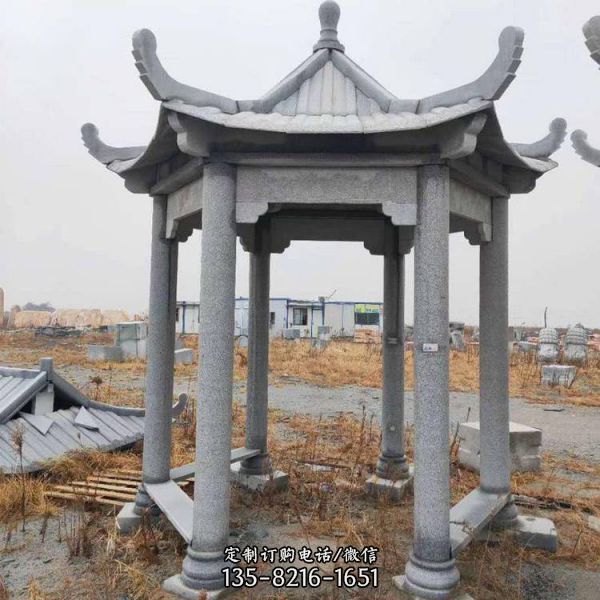 戶外石雕亭子鄉村建設廣場行人石材涼亭雕塑（1）