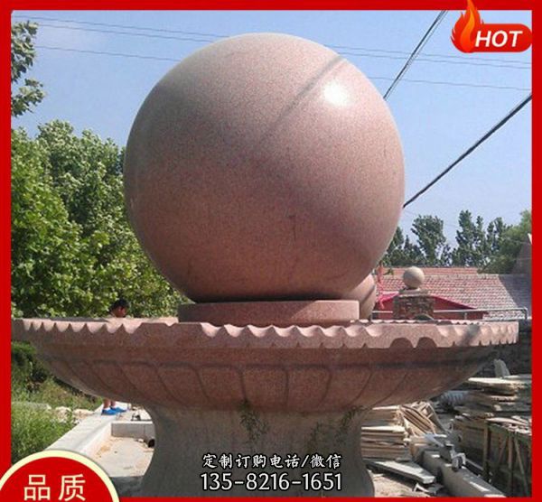 庭院室外擺放大理石雙層風水球噴泉擺件（4）