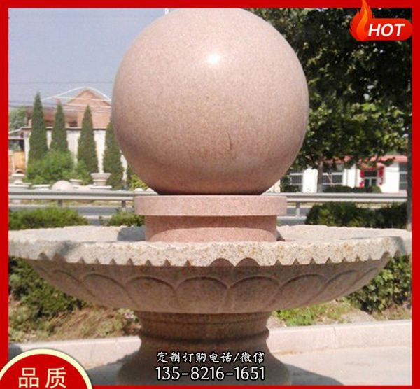 庭院室外擺放大理石雙層風水球噴泉擺件（3）