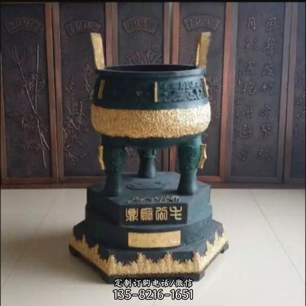 寺廟庭院仿古青銅四方平安鼎雕塑（1）