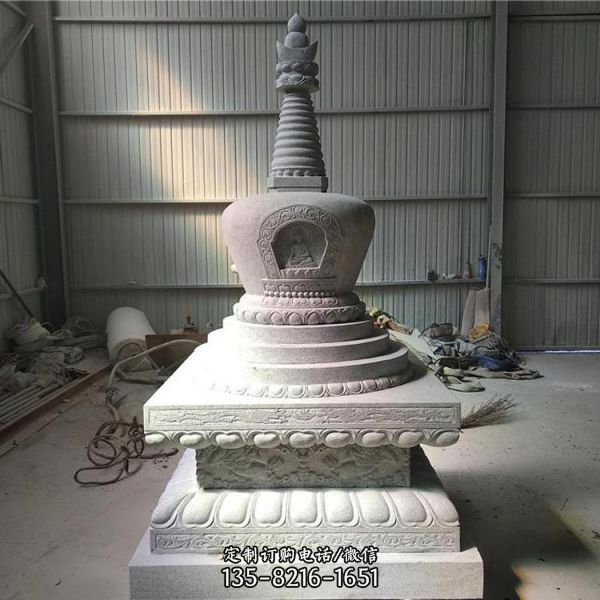 石質(zhì)藏式白塔 景區(qū)石雕喇叭塔 雕塑（3）