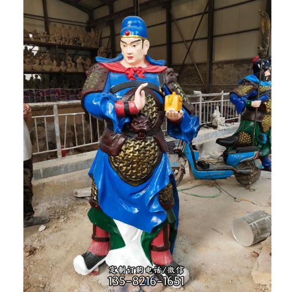 古代人物關公玻璃鋼彩繪雕塑（2）