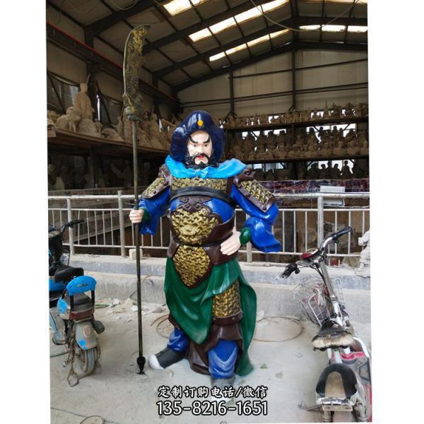 古代人物關公玻璃鋼彩繪雕塑（5）