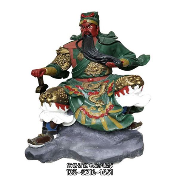 古代人物關公玻璃鋼彩繪雕塑（4）