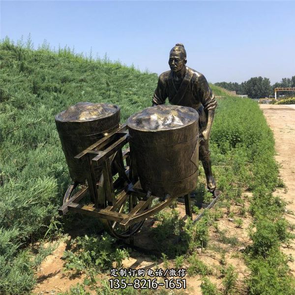 純銅制茶人物雕塑室外銅模型茶文化雕塑 （3）