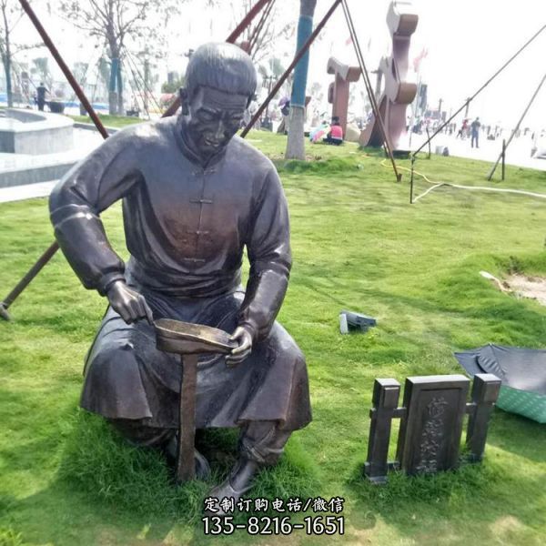 純銅制茶人物雕塑室外銅模型茶文化雕塑 （5）