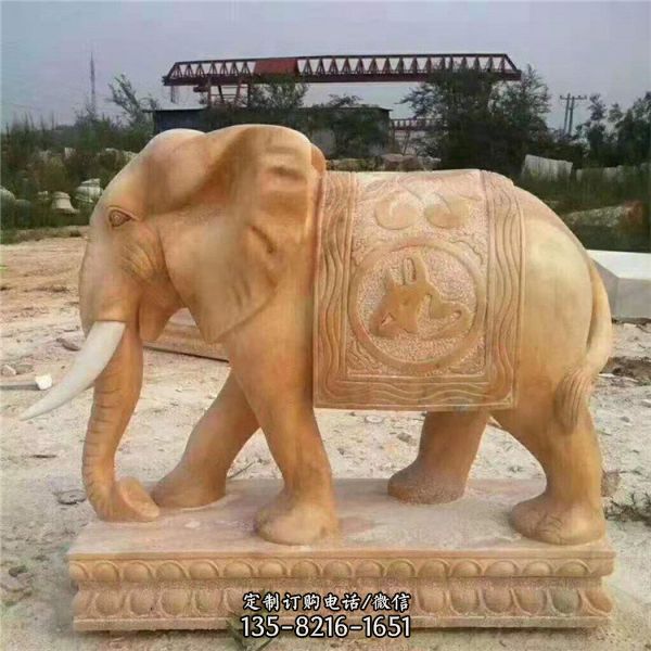 石雕門(mén)口招財(cái)大象 雕塑（1）
