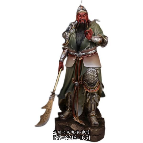 武財神關二爺神像玄關銅雕塑創意雕塑（4）