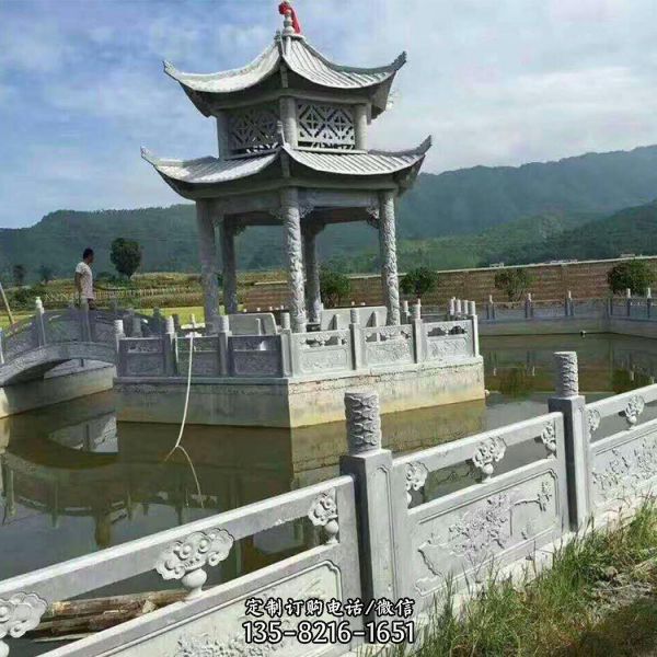 廣場(chǎng)青石石雕涼亭 景區(qū)石雕涼亭 雕塑（3）