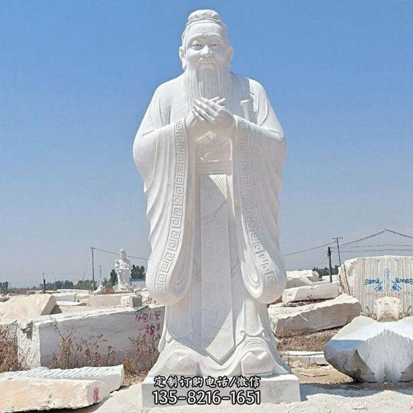漢白玉石雕古代人物戶外企業大型雕塑擺件