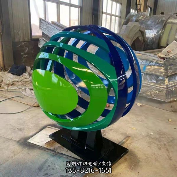 不銹鋼彩繪園林景觀創(chuàng)意圓環(huán)雕塑
