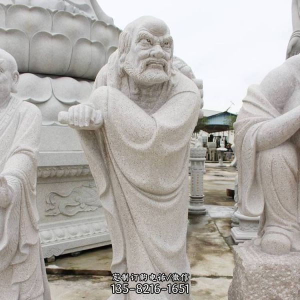 大理石石雕戶外園林十八羅漢雕塑