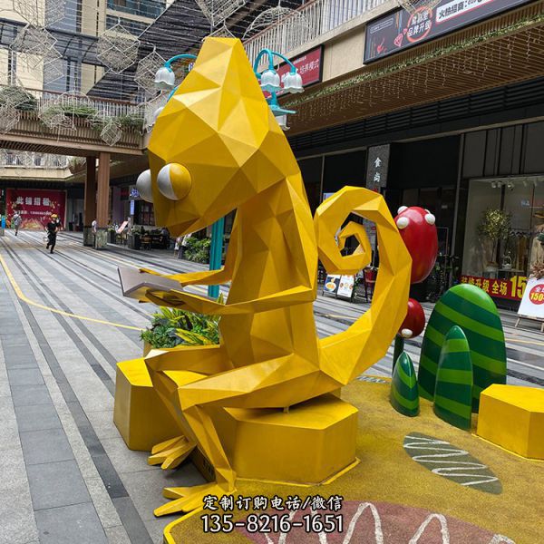 廣場(chǎng)商廈創(chuàng)意抽象幾何動(dòng)物雕塑（3）