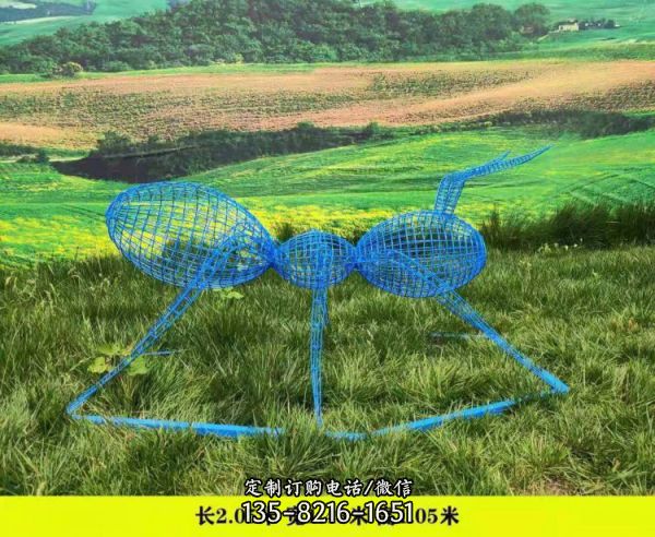 不銹鋼鏤空創意園林景觀擺件動物螞蟻