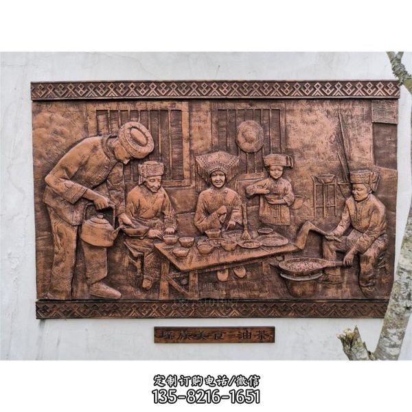 公園裝飾玻璃鋼仿銅文化浮雕壁畫藝術(shù)品（1）