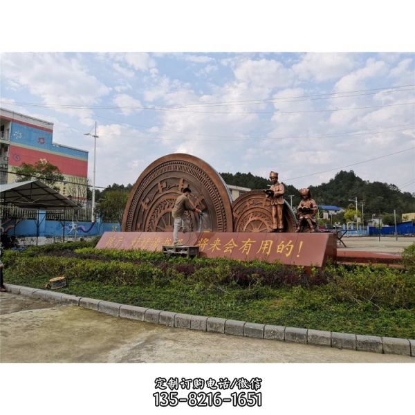 公園裝飾玻璃鋼仿銅文化浮雕壁畫藝術(shù)品（3）