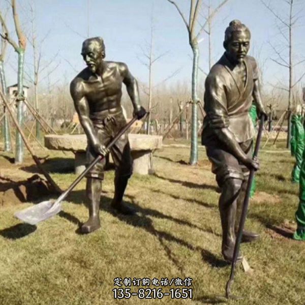 園林景區綠地擺放玻璃鋼仿銅民俗文化小品景觀雕塑