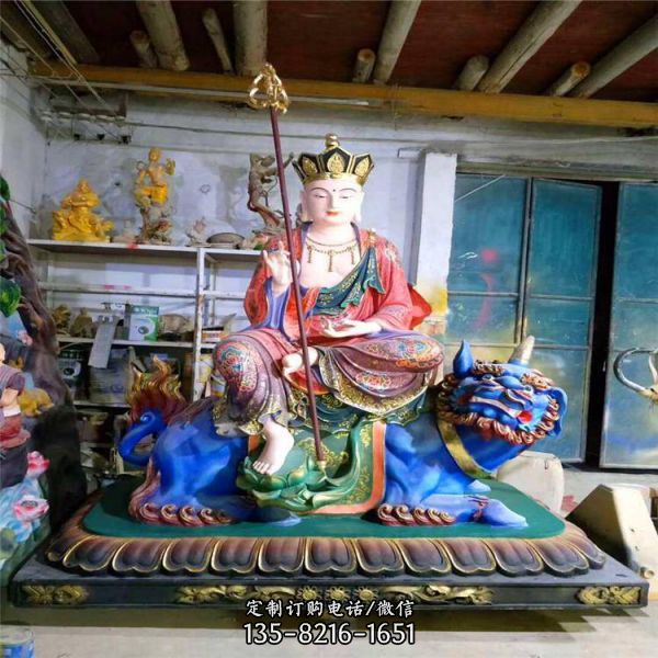 寺廟擺放玻璃鋼彩繪地藏王菩薩佛像雕塑（1）