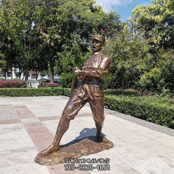 革命烈士景區景點玻璃鋼仿銅人物雕塑（4）
