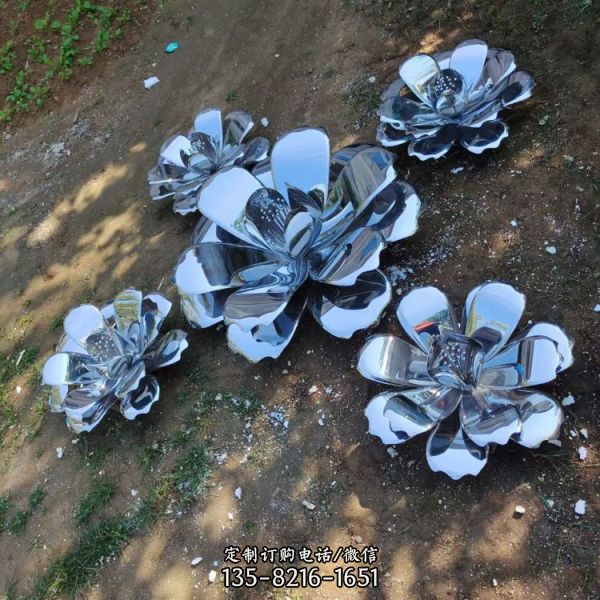 不銹鋼仿真植物景觀雕塑 公園現代風雕塑（1）
