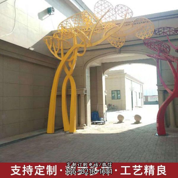 大型不銹鋼鏤空樹雕塑園林景觀城市廣場擺件（2）