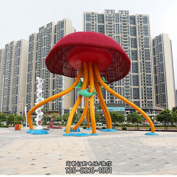 大型戶外抽象鏡面鏤空發光雕塑景觀（2）