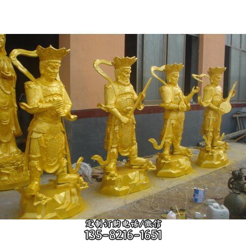 大型寺廟景觀玻璃鋼彩繪四大天王雕塑（2）