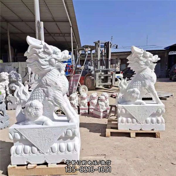 公園人物雕塑仿古漢白玉石獅子（1）