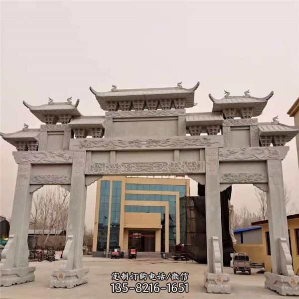 公園人物雕塑仿古漢白玉石獅子（4）