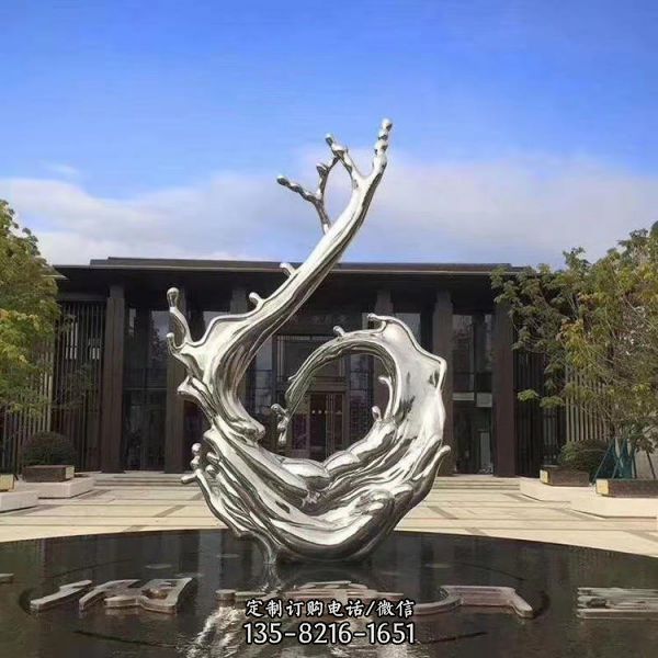 不銹鋼抽象水景水滴 水景雕塑 （1）