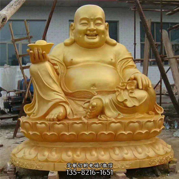 戶外大型佛像景觀玻璃鋼貼金神佛雕塑（1）