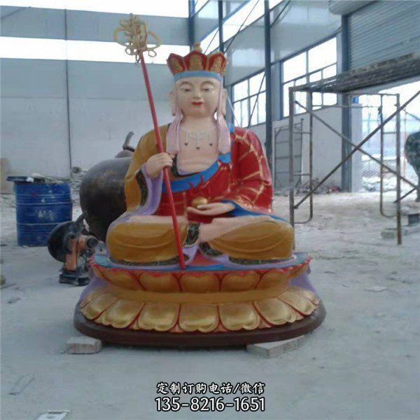 戶外大型佛像景觀玻璃鋼貼金神佛雕塑（4）