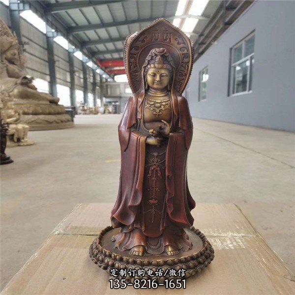 戶外大型佛像景觀玻璃鋼貼金神佛雕塑（3）