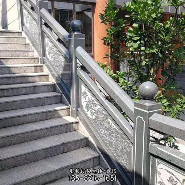 河道庭院鏤空浮雕欄板道觀裝飾石雕欄桿雕塑（2）