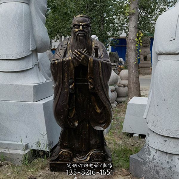 校園石雕人物景觀大理石石雕孔子雕塑（4）