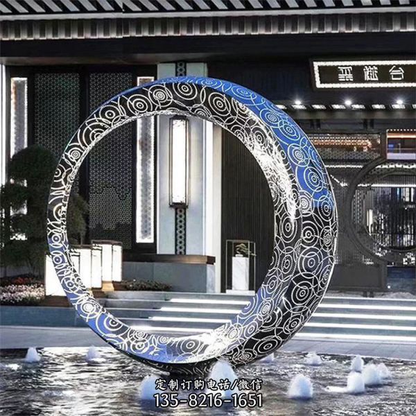 不銹鋼鏤空月亮雕塑（4）